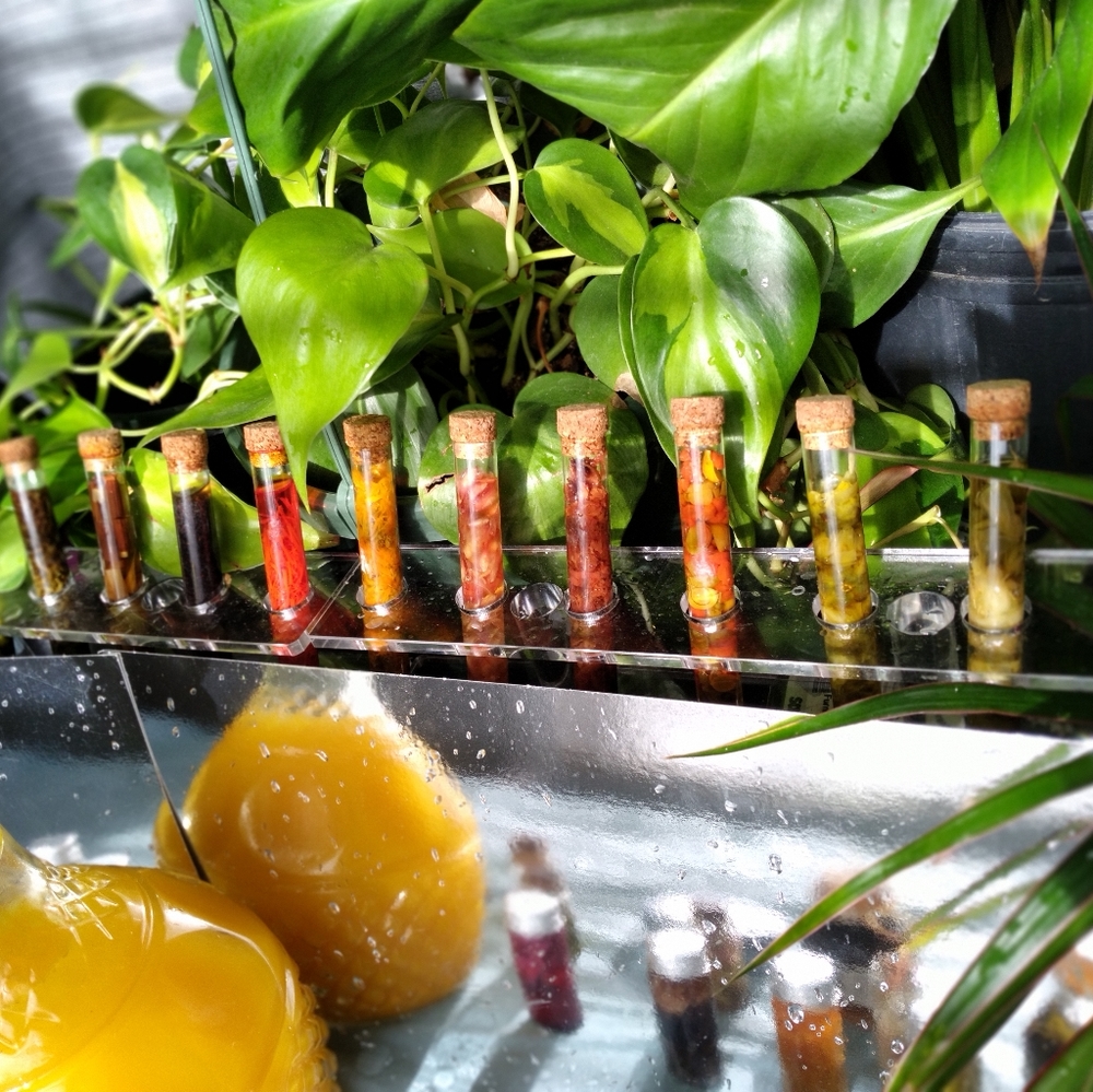Hand blended oils flower bath salts